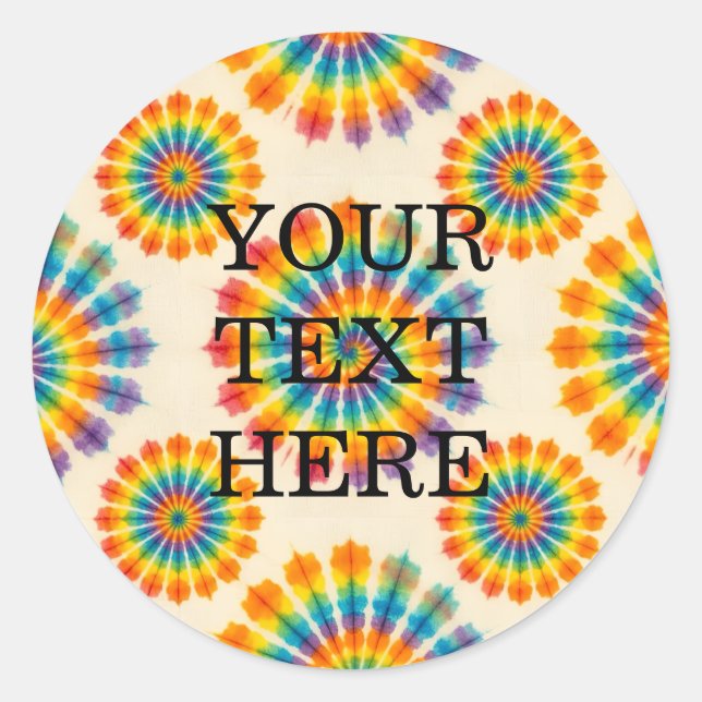 Custom Psychedelic Tie Dye | Groovy Retro Stickers (Front)