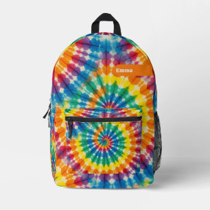 Custom Psychedelic Tie Dye Retro Groovy Backpack