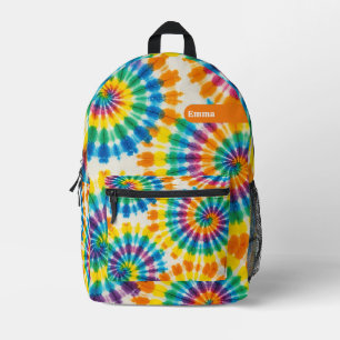 Custom Psychedelic Tie Dye Retro Groovy Backpack