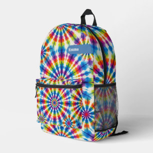 Custom Psychedelic Tie Dye Retro Groovy Backpack