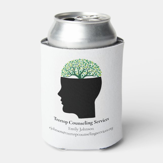 Custom Psychologist Therapy Tree Modern Counsellor Can Cooler (Can Front)