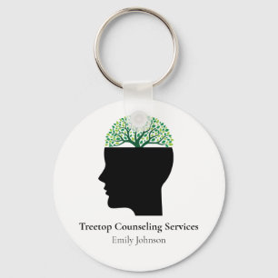 Custom Psychologist Therapy Tree Modern Counselor Key Ring