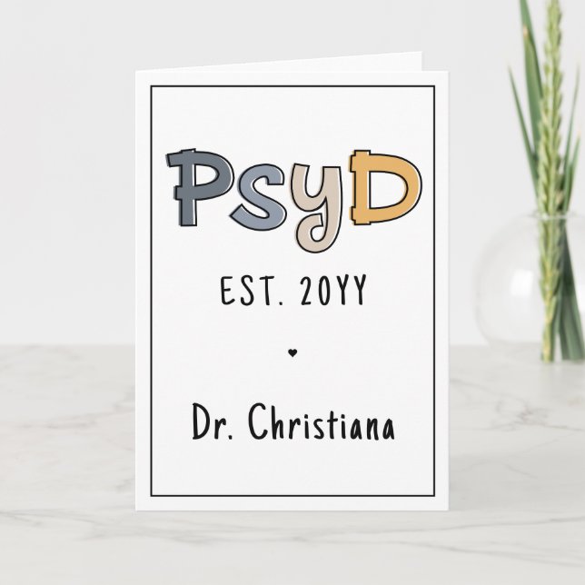 Custom PsyD Doctor of Psychology Psychologist Card (Front)