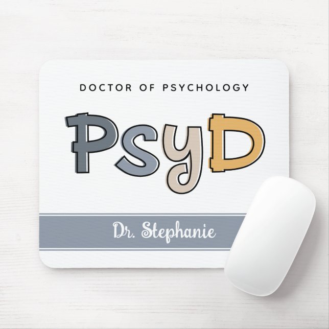 Custom PsyD Doctor of Psychology Psychologist Mouse Pad (With Mouse)
