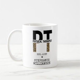 Custom PT Physical Therapist Cheetah Print Coffee Mug