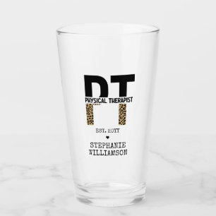 Custom PT Physical Therapist Cheetah Print Glass