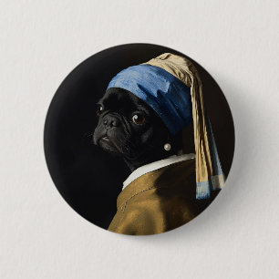 Custom Pug as Popular Iconic Image 6 Cm Round Badge