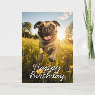 Custom Pug Happy Birthday Card