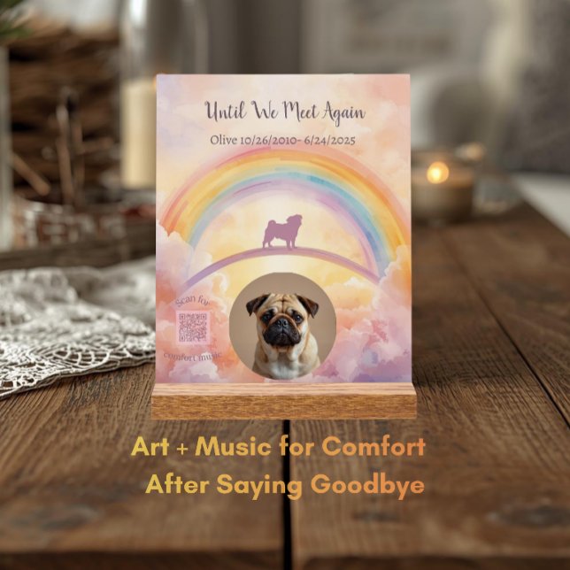 Custom Pug Memorial Acrylic Sign – Add Name, Dates (Creator Uploaded)