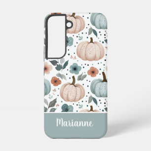Custom Pumpkin and Flowers pattern Samsung Galaxy Case