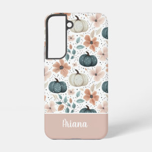 Custom Pumpkin and Flowers pattern Samsung Galaxy Case