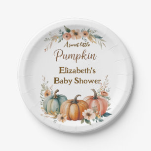 Custom Pumpkin Baby Shower Paper Plate