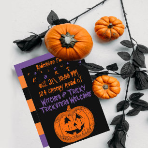 Custom pumpkin Halloween party Invitation