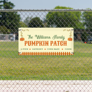 Custom Pumpkin Patch Banner, Fall Festival Sign
