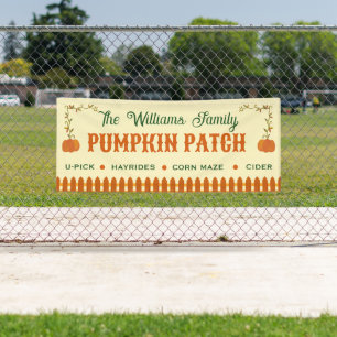 Custom Pumpkin Patch Banner, Fall Festival Sign