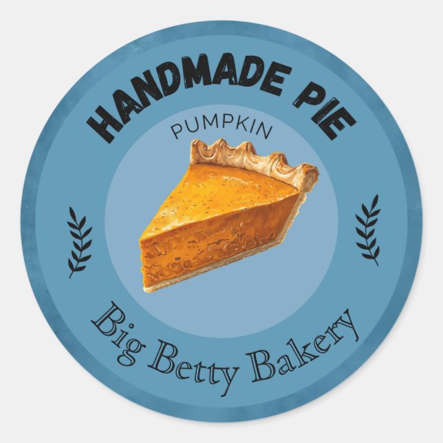 Custom Pumpkin Pie Labels | Personalised Bakery (Front)