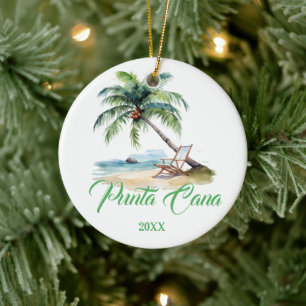 Custom Punta Cana Beach  Ceramic Ornament