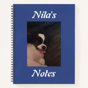 Custom Puppy Dog Photo Blue Personalised  Notebook