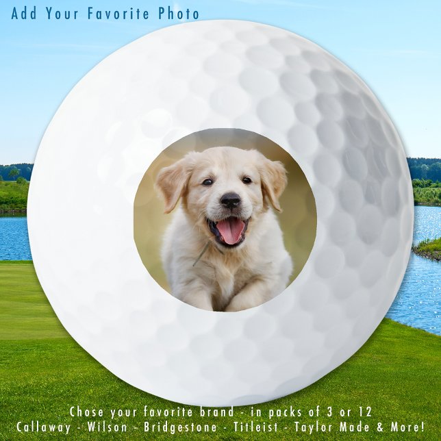 Custom Puppy Dog Photo Pet Modern Personalised Golf Balls (Creator Uploaded)