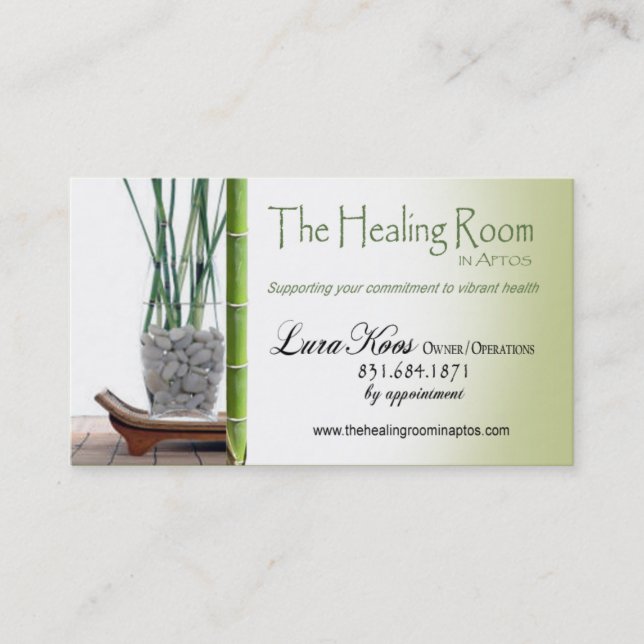 Custom "Pür Zen" Spa Business Card for LK (Front)