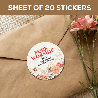 Custom Pure Worship JW 2025 Convention Classic Round Sticker