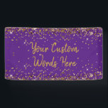 Custom Purple Backdrop Birthday Party Photo Prop Banner<br><div class="desc">custom banner for photo booth,  sparkle birthday twinkle 15th 18th,  glitter anniversary sweet 16 16th,  personalised 30th 21st 25th 35th,  bridal shower hen do weekend,  wedding night sparkly son boy,  bach prop sign bachelorette party,  quinceanera 40th 50th 60th 70th,  20th vow renewal graduation uni,  girl daughter purple gold backdrop</div>