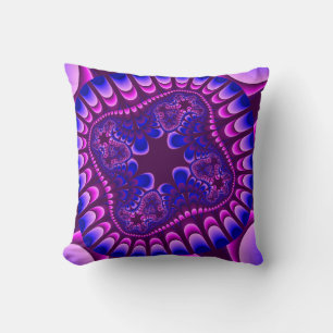 Custom Purple Blue Flower Throw Pillow