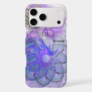 Custom Purple Blue Lacy Abstract Flower Design