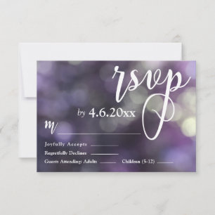Custom Purple Bokeh Light & Typography 32 RSVP
