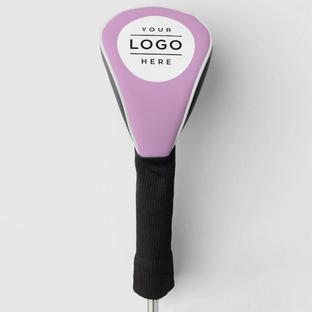 Custom Purple Business Logo Branded Driver Golf Head Cover (Front)