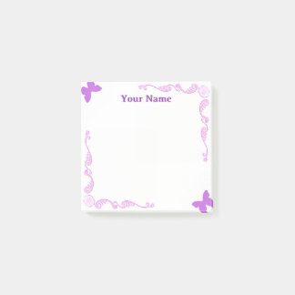 Custom Purple Butterfly Filigree Post-it Notes
