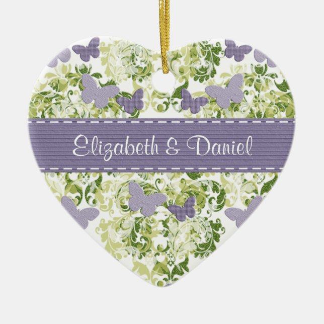 Custom Purple Butterfly Ornament Wedding Favours (Front)