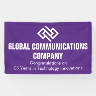 Custom Purple Company Anniversary Party Business Banner