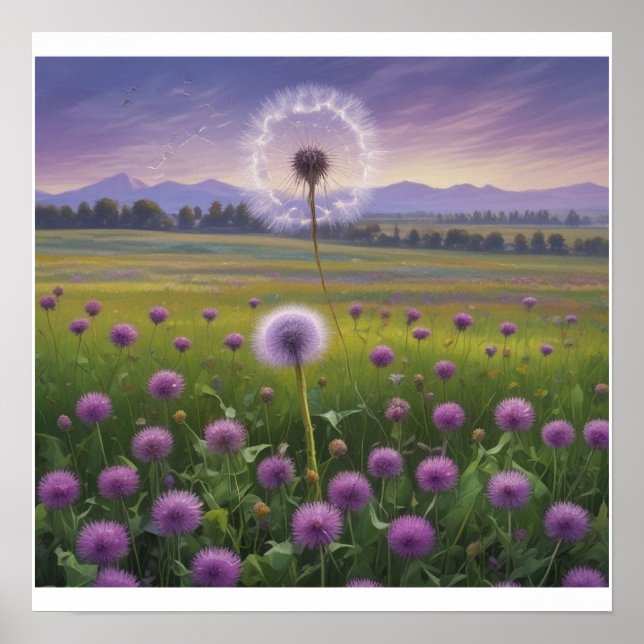 Custom Purple Daffodils Wall Poster  (Front)