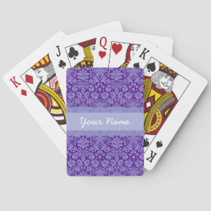 Custom Purple Damask Playing Cards
