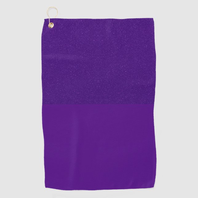 Custom Purple Glitter Golf Towel – Vertical Split (Front)