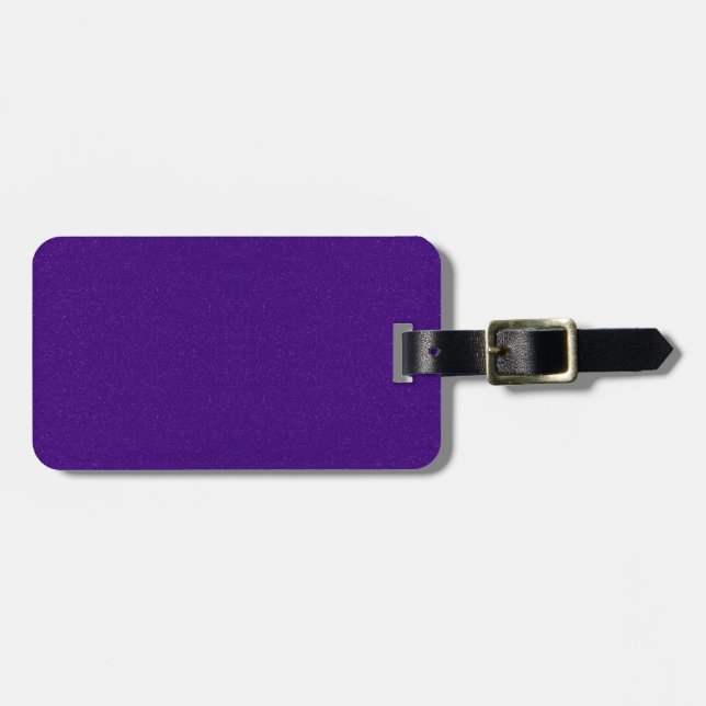 Custom Purple Glitter Luggage Tag (Front Horizontal)