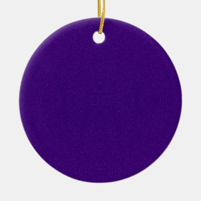 Custom Purple Glitter Round Ornament (Front)