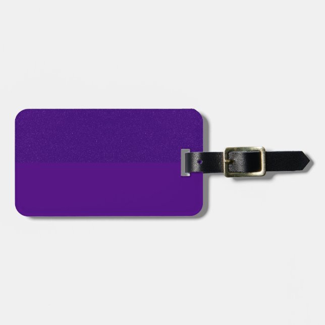 Custom Purple Glitter‑Top Luggage Tag (Front Horizontal)