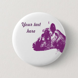Custom Purple Goat Lover Pop Art Design 6 Cm Round Badge