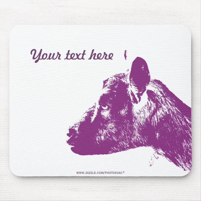 Custom Purple Goat Lover Pop Art Design Mouse Pad (Front)