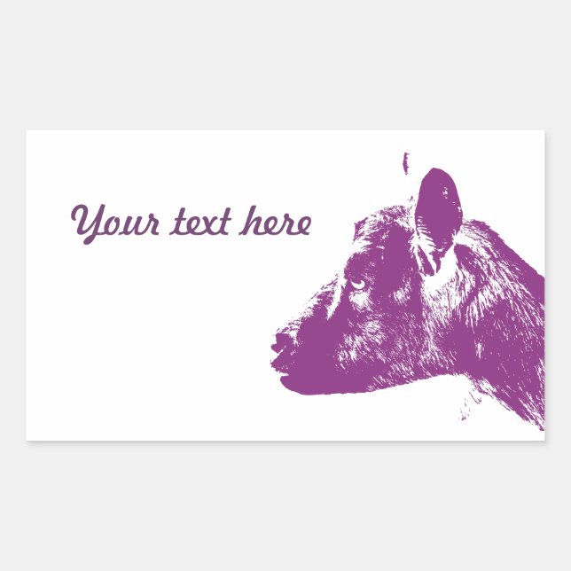 Custom Purple Goat Lover Pop Art Design Rectangular Sticker (Front)