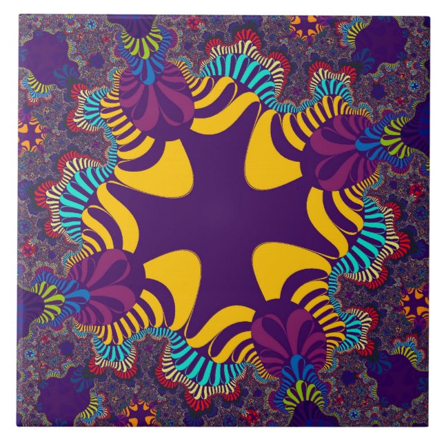 Custom Purple Gold Cross Large Tile (Front)