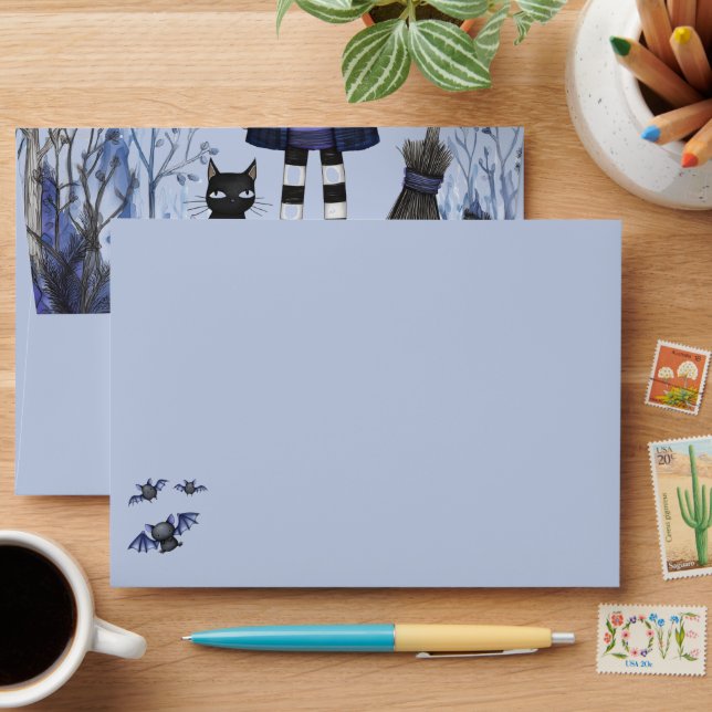 Custom Purple Halloween Envelope (Desk)