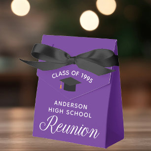 Custom Purple High School Reunion Party Favour Box