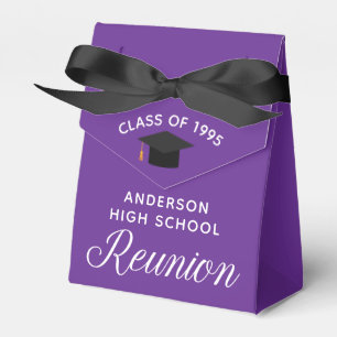 Custom Purple High School Reunion Party Favour Box