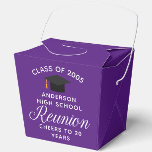 Custom Purple High School Reunion Party Fortune Favour Box