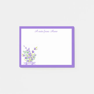 Custom Purple Lavender Floral Post-it Notes