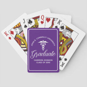 Custom Purple Medical School Graduation Keepsake Playing Cards