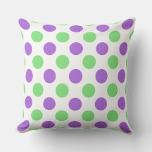 Custom Purple Mint Large Polka Dot Pillow